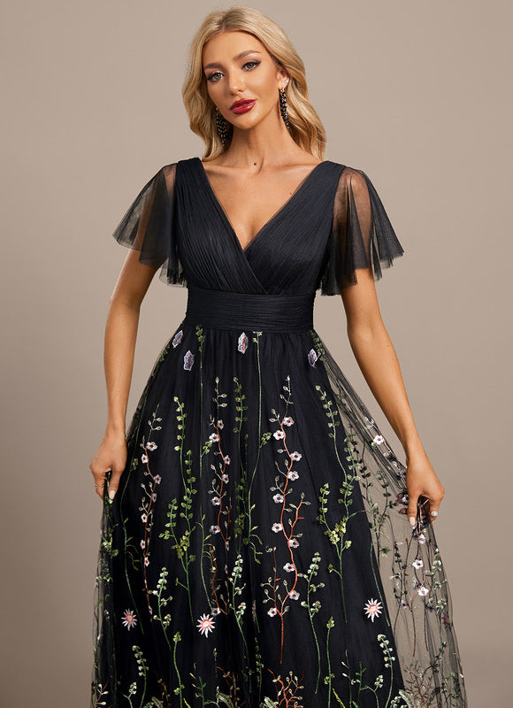 Robe Dentelle Nocturne Florale - gallery 1