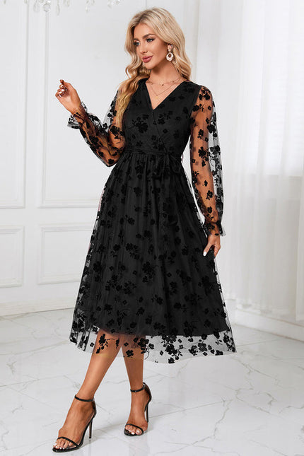 Robe Dentelle Tulle Floral Élégante - gallery 1