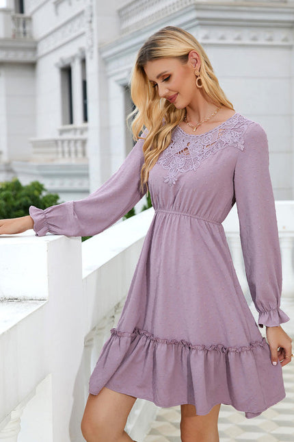 Robe En Dentelle Bleu Marine - gallery 1