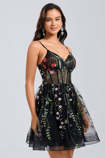 Robe Dentelle Courte Crème - gallery 2