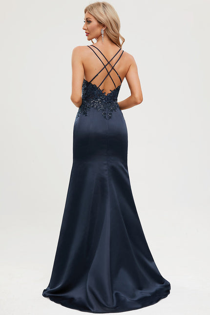 Robe Dentelle Satin Drapé - gallery 5