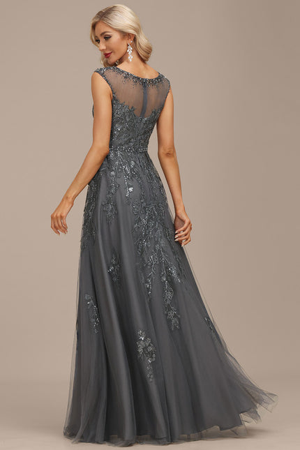 Robe Dentelle Élégance Argentée - gallery 2