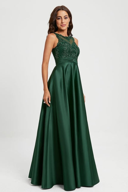 Robe Dentelle Émeraude Raffinée - gallery 2