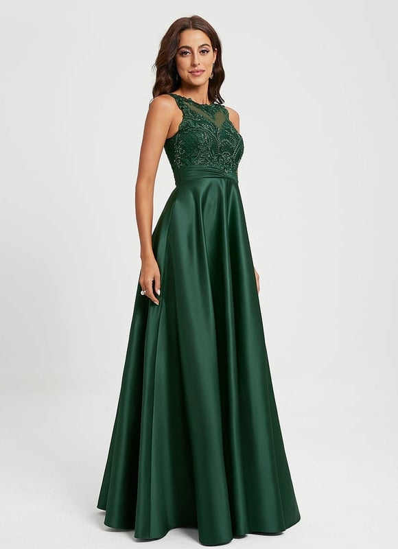 Robe Dentelle Émeraude Raffinée - gallery 2