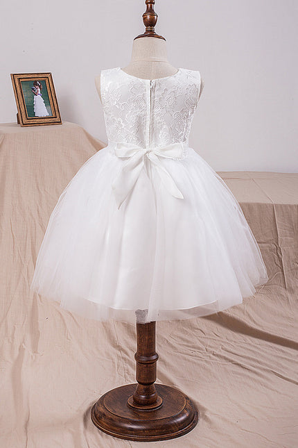 Robe Dentelle Enfant Blanche Tulle - gallery 3