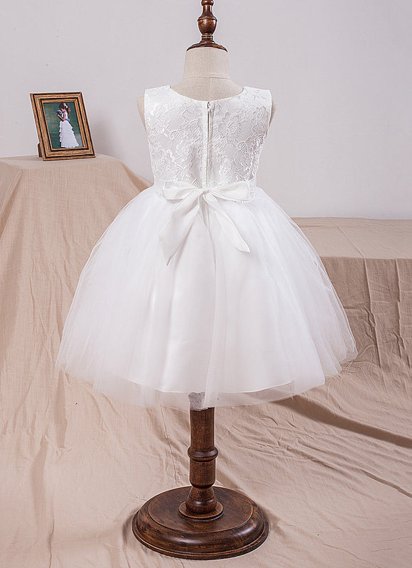 Robe Dentelle Enfant Blanche Tulle - gallery 3
