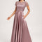 Robe Dentelle Satin Mauve