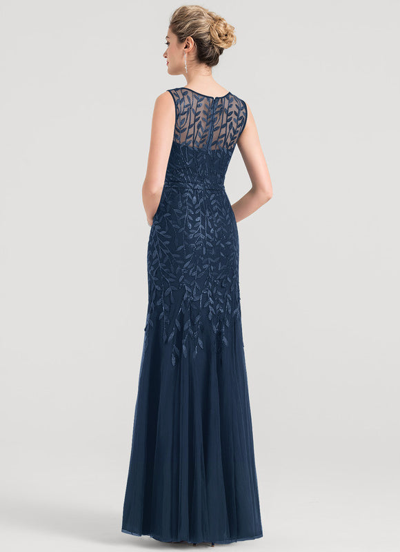 Robe Dentelle Marine Pailletée - gallery 1
