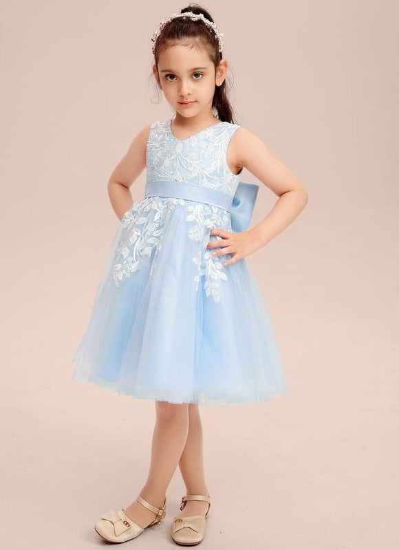 Robe Dentelle Bleu Ciel Tulle - gallery 6