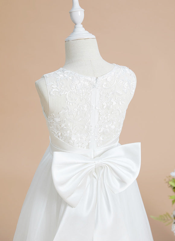 Robe Dentelle Enfant Satinée Élégante - gallery 3