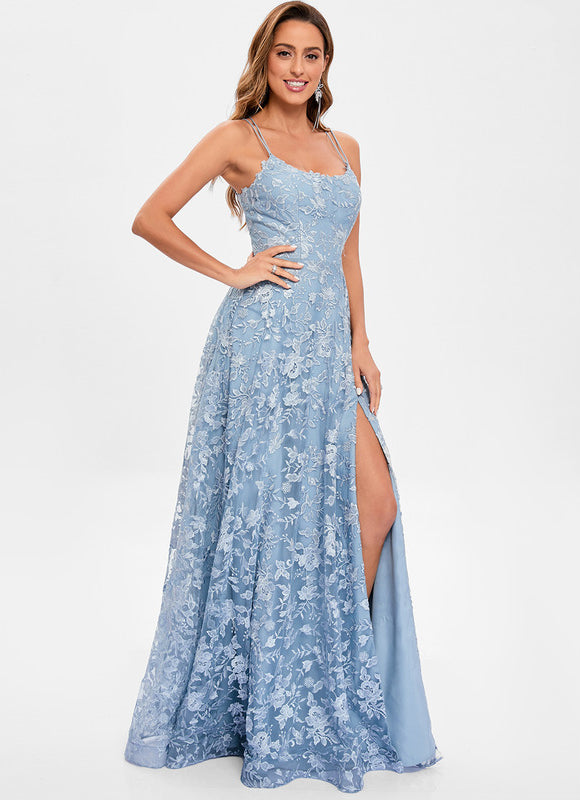 Robe Dentelle Bal Satinée - gallery 2