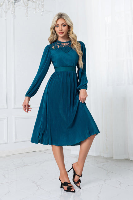 Robe Dentelle Midi Plissée Chic - gallery 5