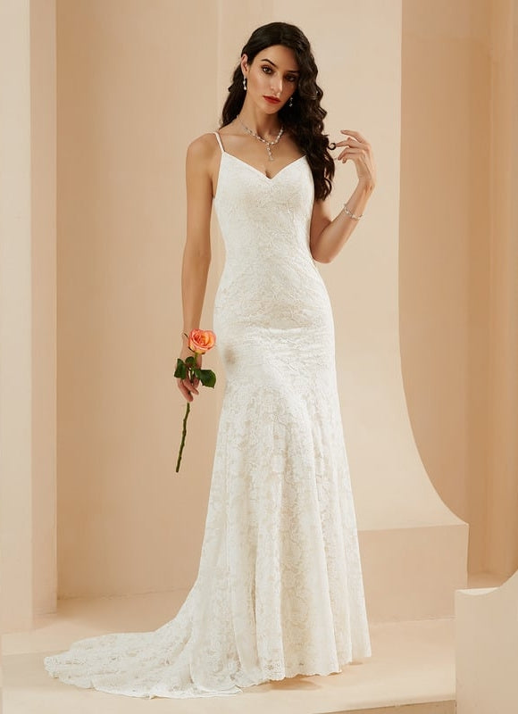 Robe Dentelle Sirène Ivoire - gallery 3