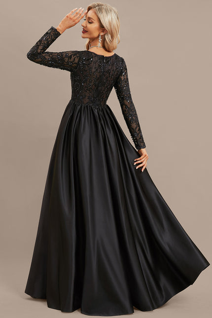 Robe Dentelle Noire Satinée - gallery 6