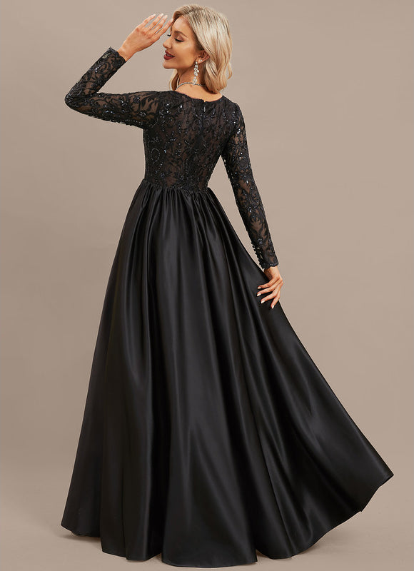 Robe Dentelle Noire Satinée - gallery 6