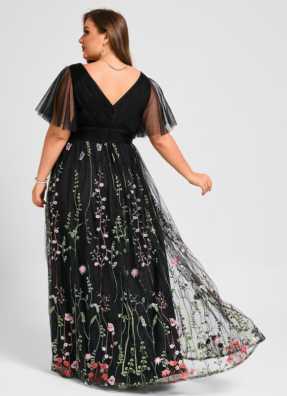 Robe Dentelle Nocturne Florale - gallery 8