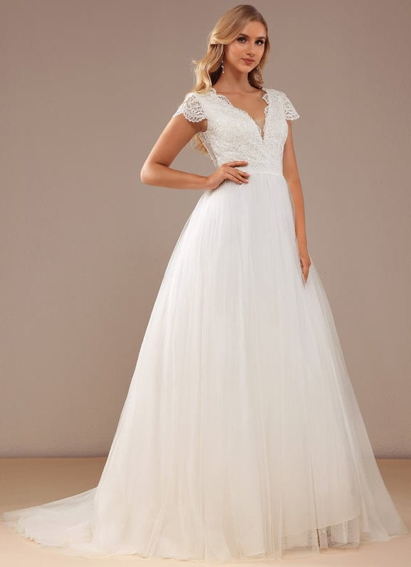 Robe Dentelle Élégance Nuptiale Tulle