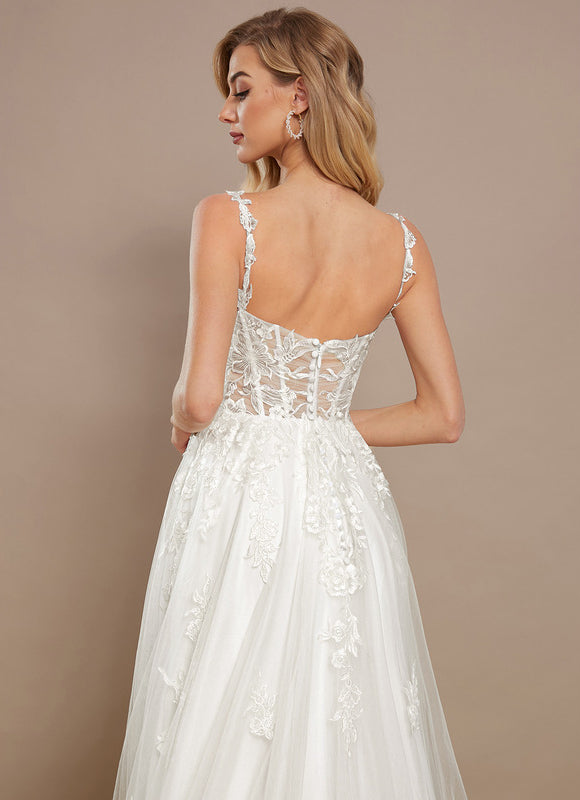 Robe Dentelle Princesse Tulle Floral - gallery 5