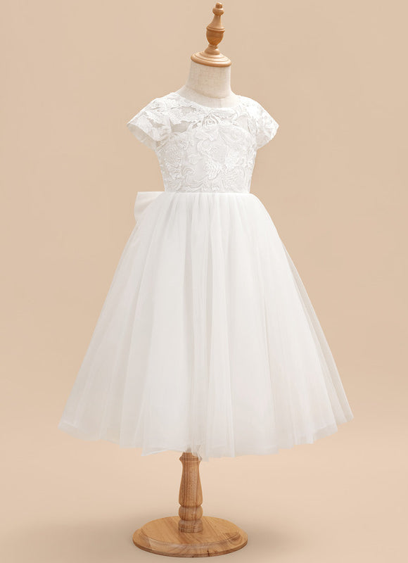 Robe Dentelle Tulle Blanc Festif - gallery 2