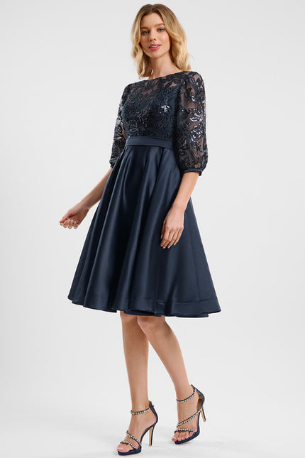 Robe Dentelle Satinée Chic - gallery 2