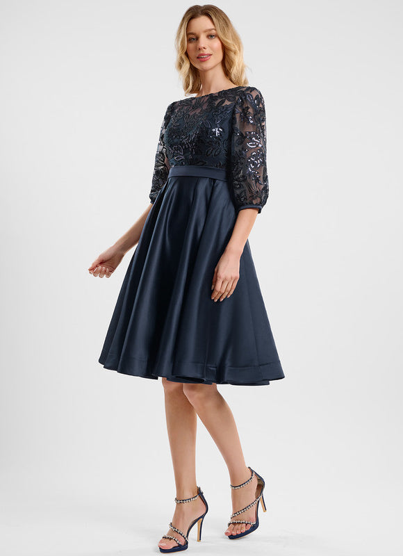 Robe Dentelle Satinée Chic - gallery 2