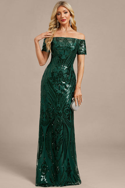 Robe Dentelle Émeraude Scintillante - gallery 2