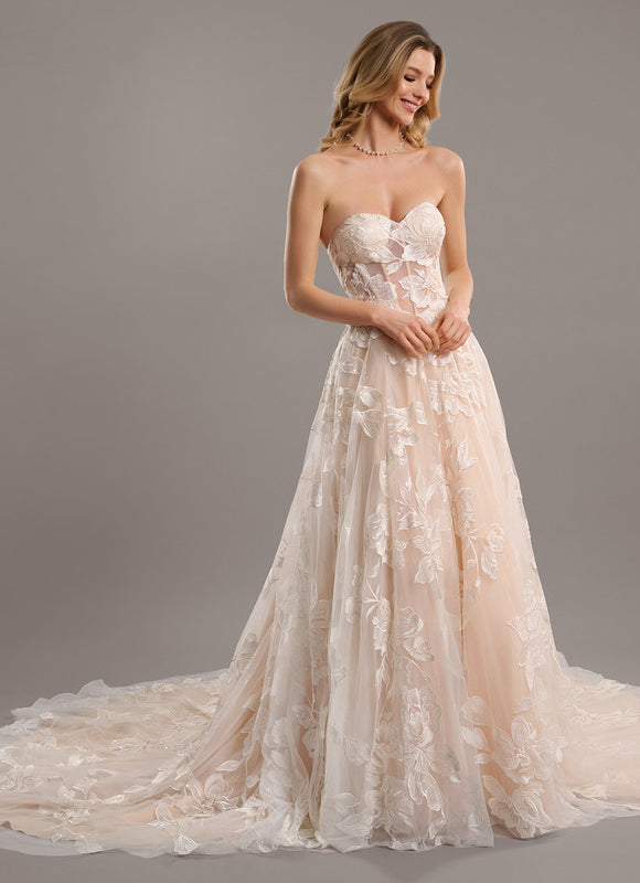 Robe Dentelle Nuptiale Florale - gallery 1