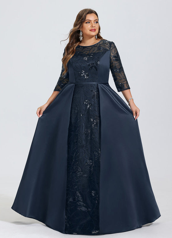 Robe Dentelle Satin Étoilé - gallery 6