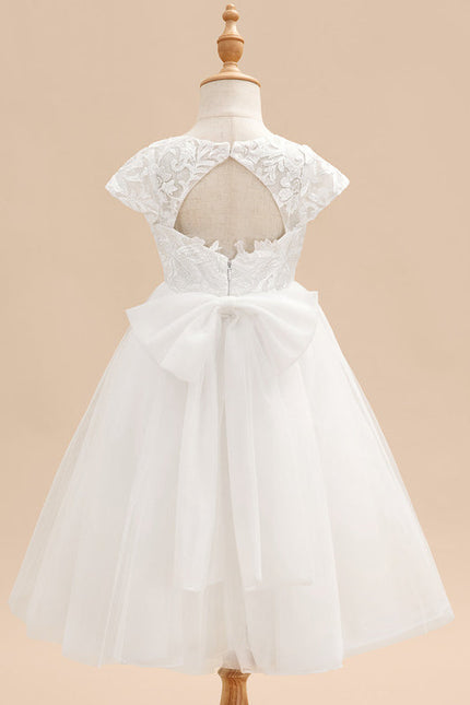 Robe Dentelle Tulle Blanc Festif - gallery 5