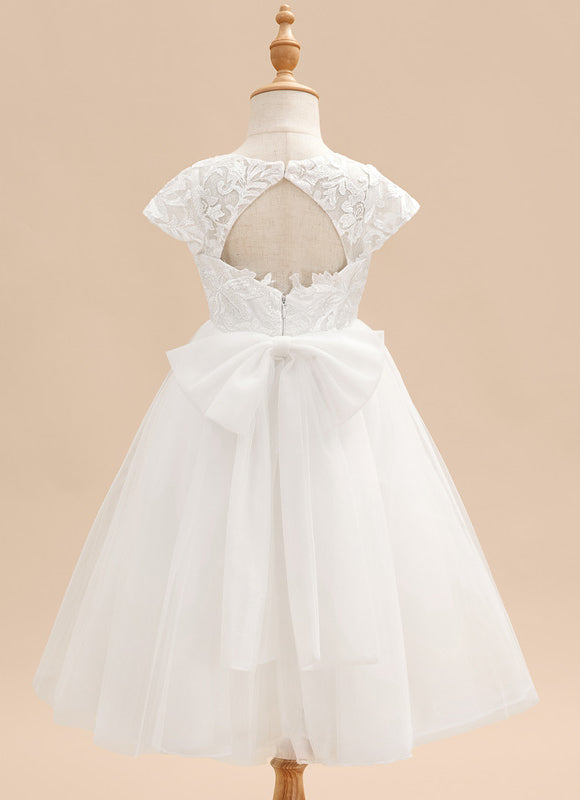 Robe Dentelle Tulle Blanc Festif - gallery 5
