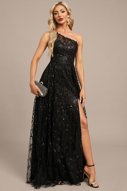 Robe Dentelle Noire Ornée - gallery 5
