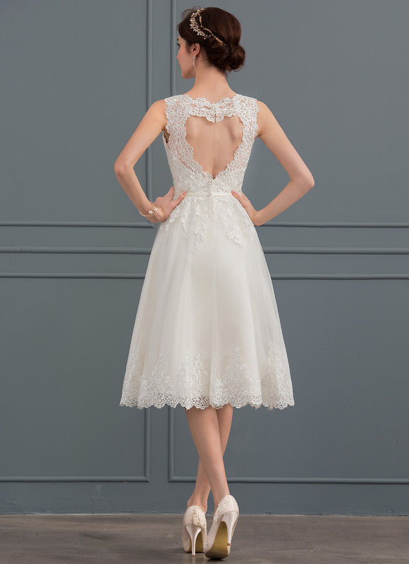 Robe Dentelle Satinée Éclairée - gallery 1