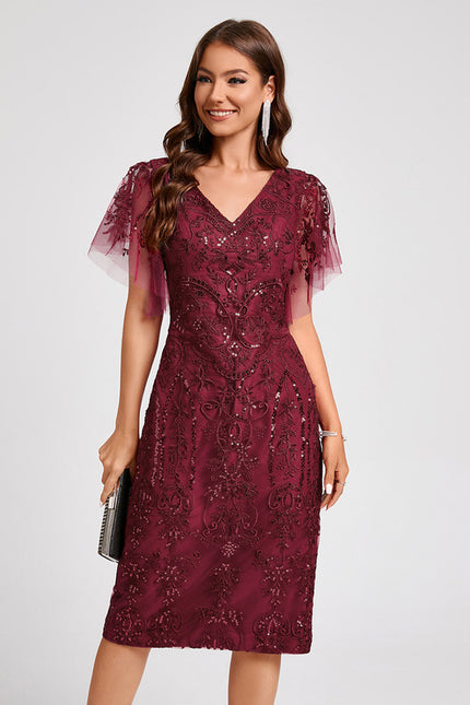 Robe Dentelle Rouge Bordeaux - gallery 6