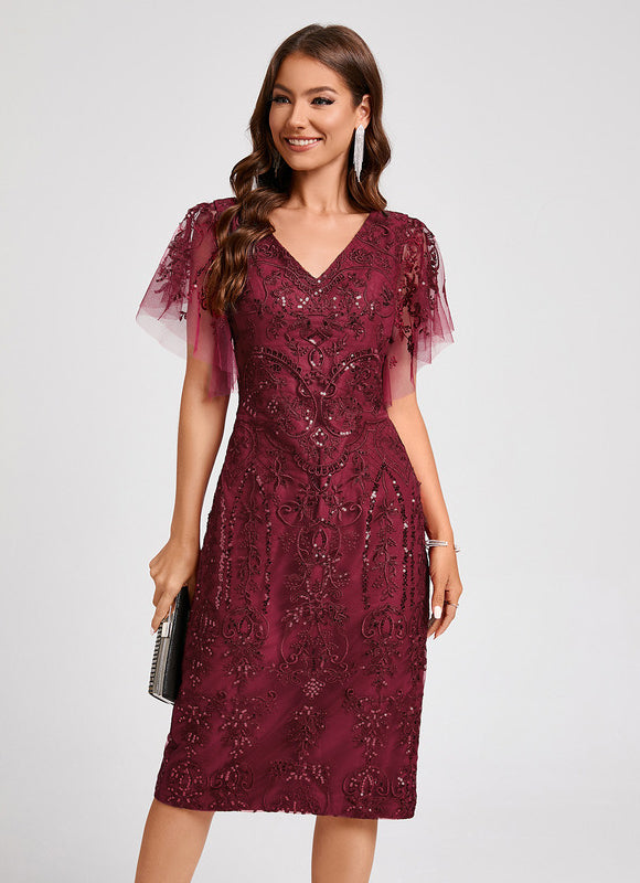 Robe Dentelle Rouge Bordeaux - gallery 6