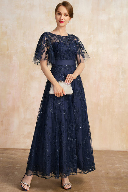 Robe Dentelle Dentelle Marine - gallery 4