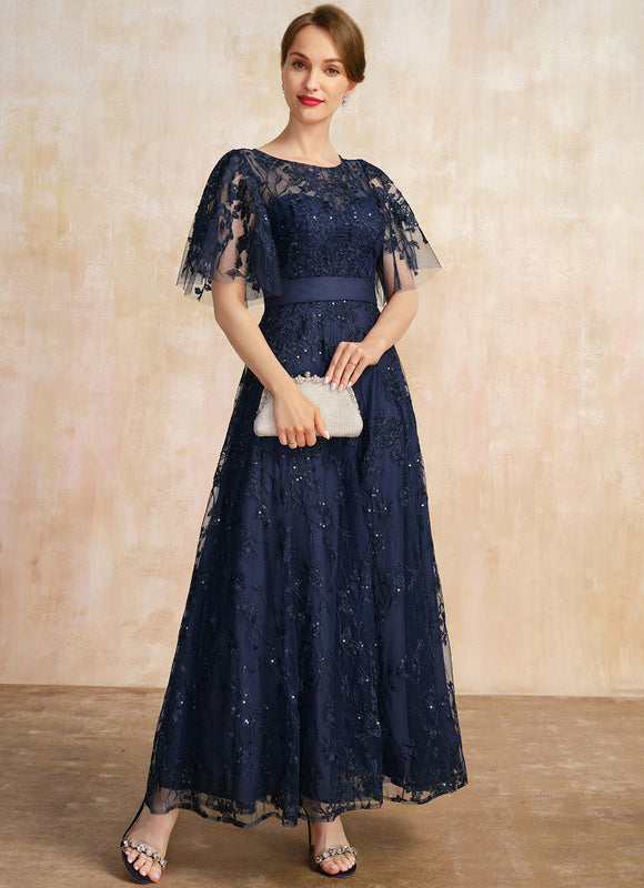 Robe Dentelle Dentelle Marine - gallery 4