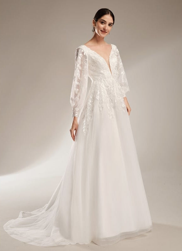Robe Dentelle Nuptiale Satinée - gallery 3