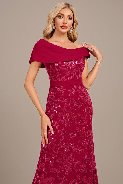 Robe Dentelle Soirée Bordeaux Élégante - gallery 1