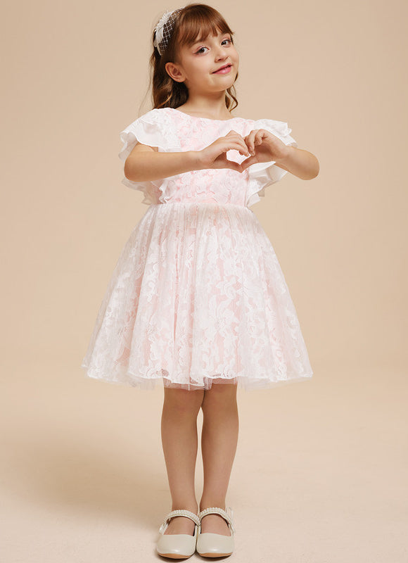 Robe Dentelle Fille Rose Dentelle