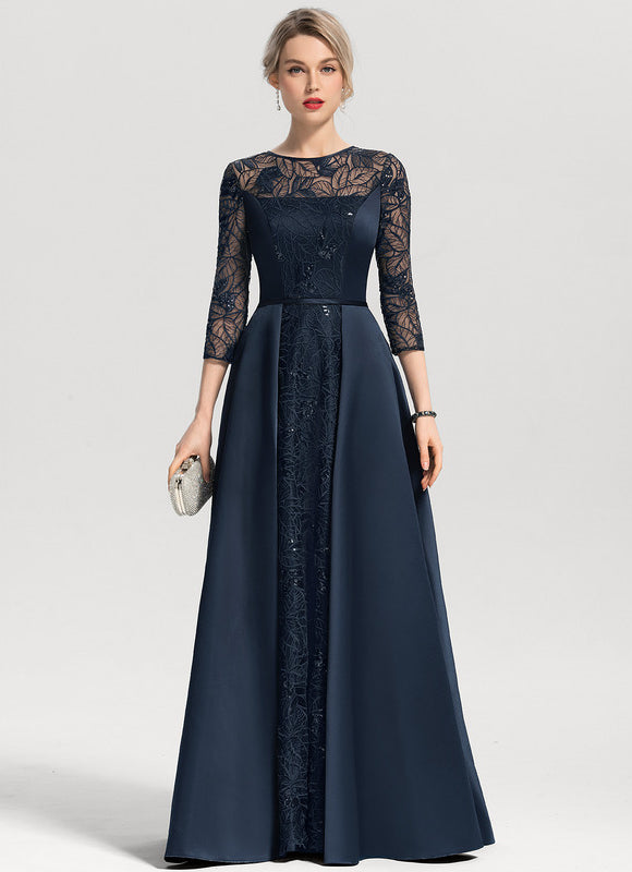 Robe Dentelle Satin Étoilé - gallery 4