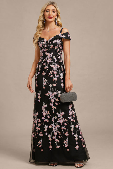 Robe Dentelle Florale Noire