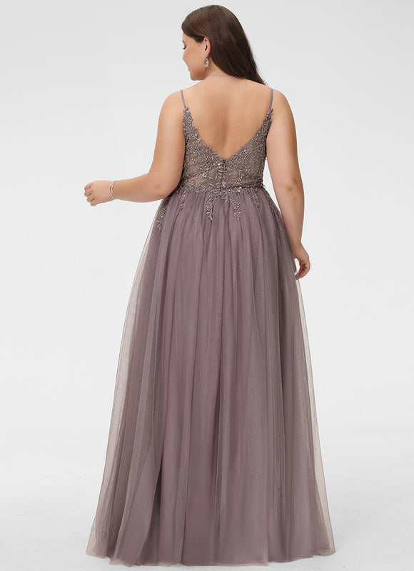 Robe Dentelle Longue Mauve Élégante - gallery 6