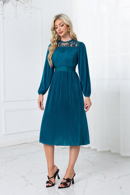 Robe Dentelle Midi Plissée Chic - gallery 4