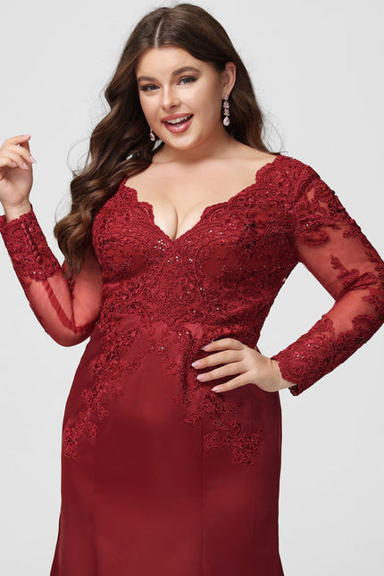 Robe Rouge Dos Nu Dentelle - gallery 8