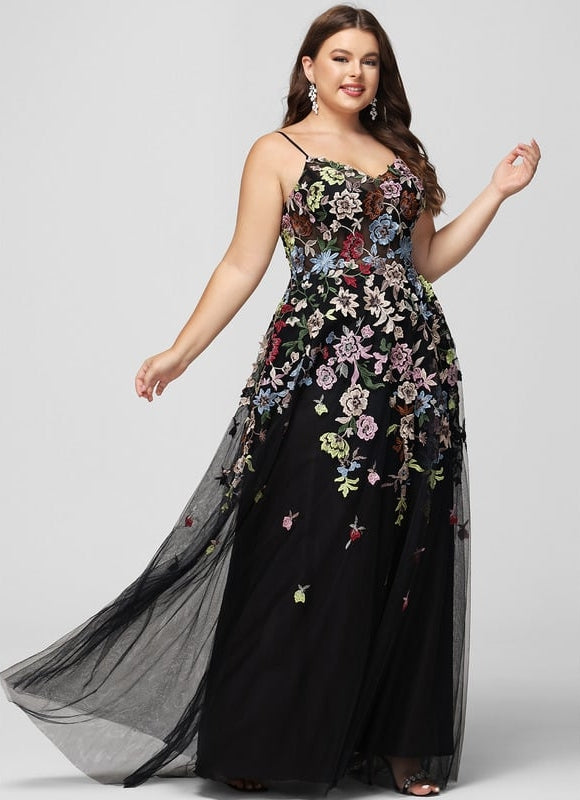 Robe Dentelle Florale En Tulle - gallery 6