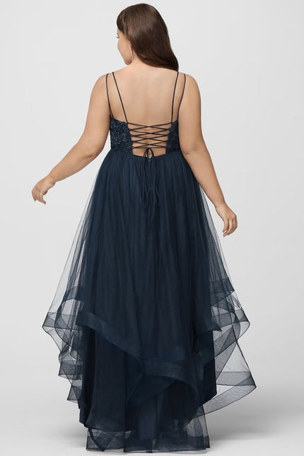 Robe Dentelle Asymétrique Scintillante - gallery 9