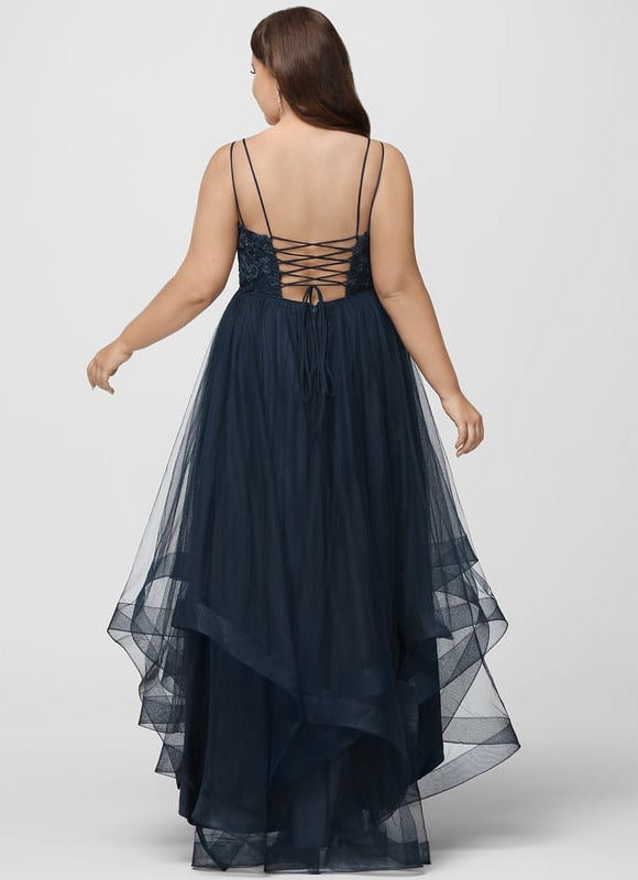 Robe Dentelle Asymétrique Scintillante - gallery 9