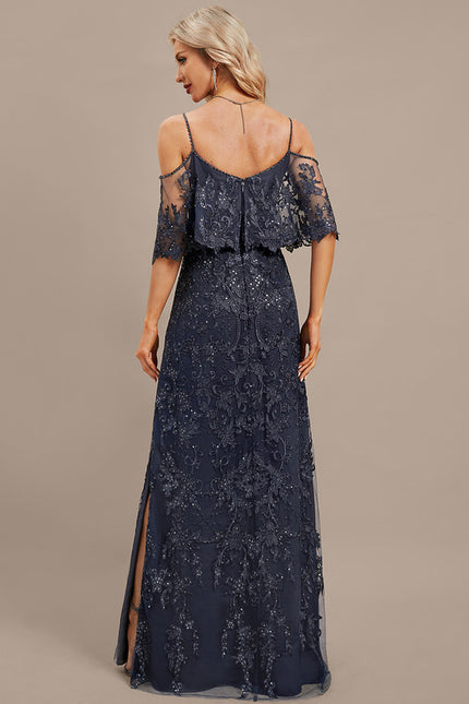 Robe Dentelle Marine Brodée - gallery 6