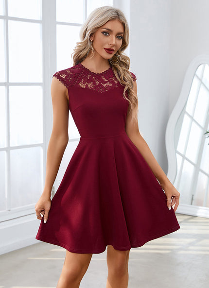 Robe Dentelle Bordeaux Chic