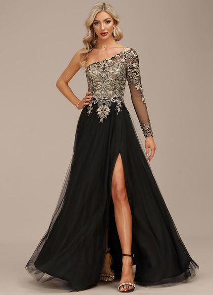 Robe Dentelle Tulle Asymétrique